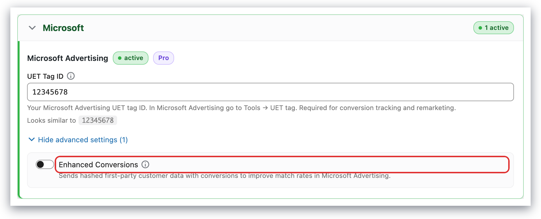 Enable Enhanced Conversions in the Pixel Manager