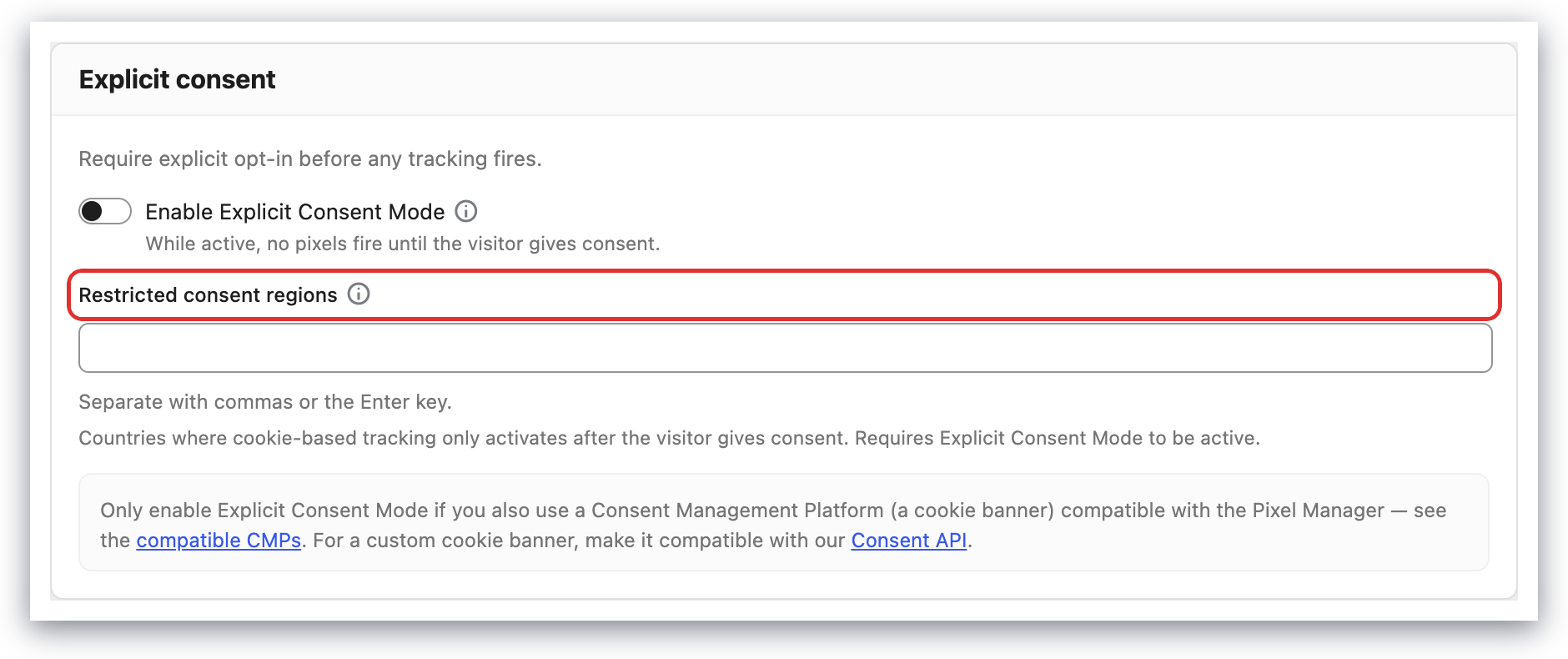 Explicit Consent Regions