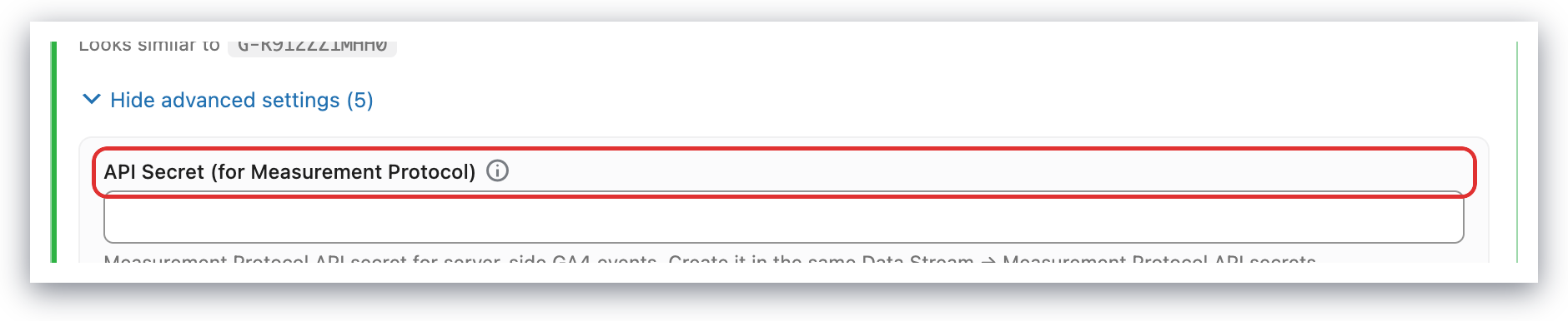 GA4 paste the API secret into the Pixel Manager