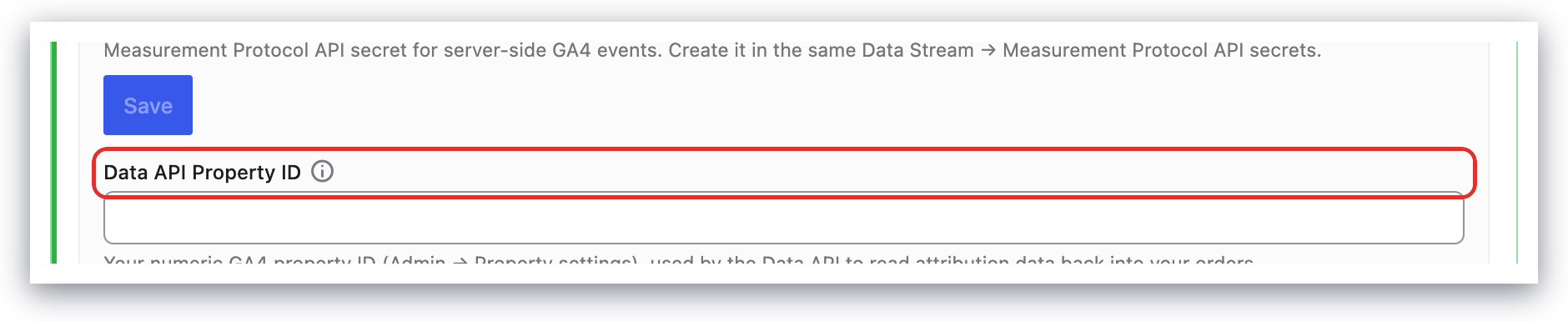 Paste the GA4 property into the Pixel Manager