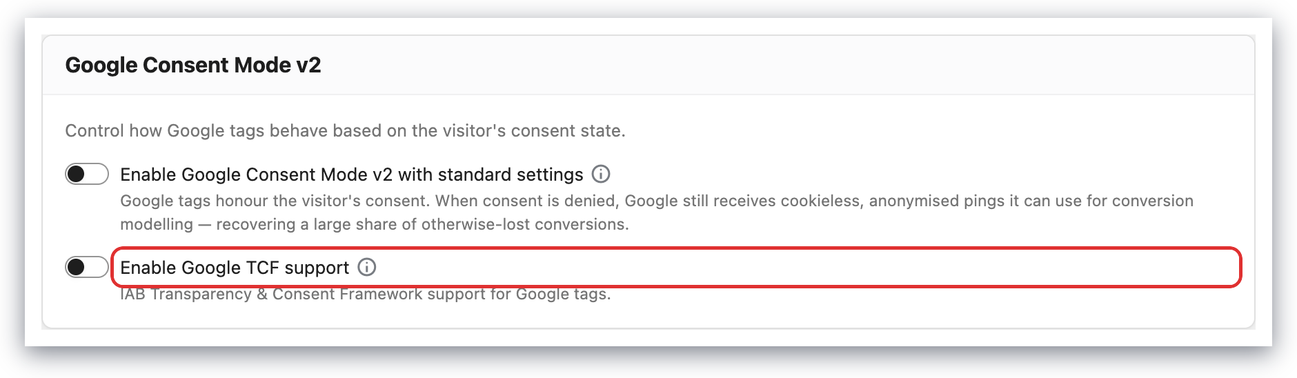 Google TCF Support