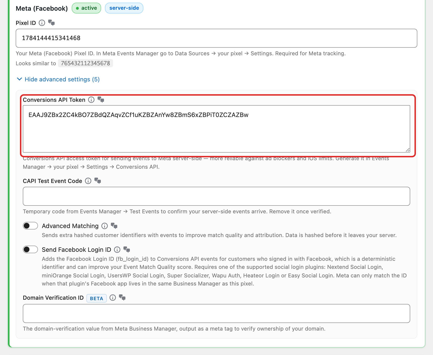 Adding the CAPI token to Pixel Manager for WooCommerce