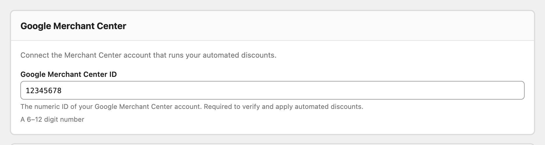 Google Merchant Center ID