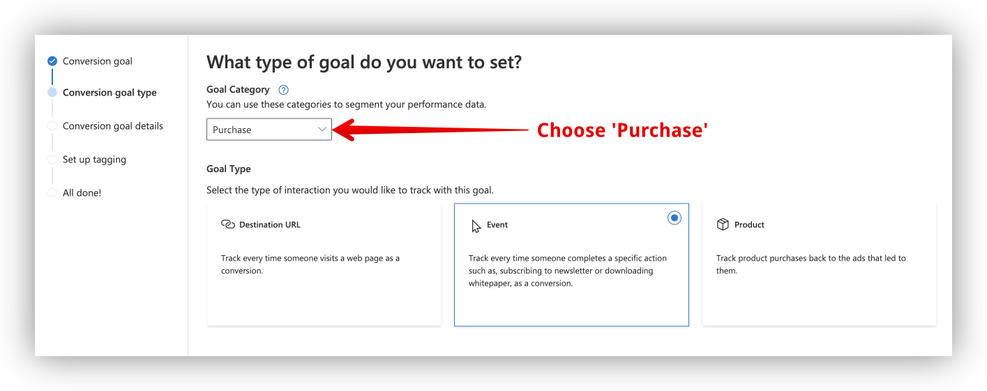 Create conversion goal step 4