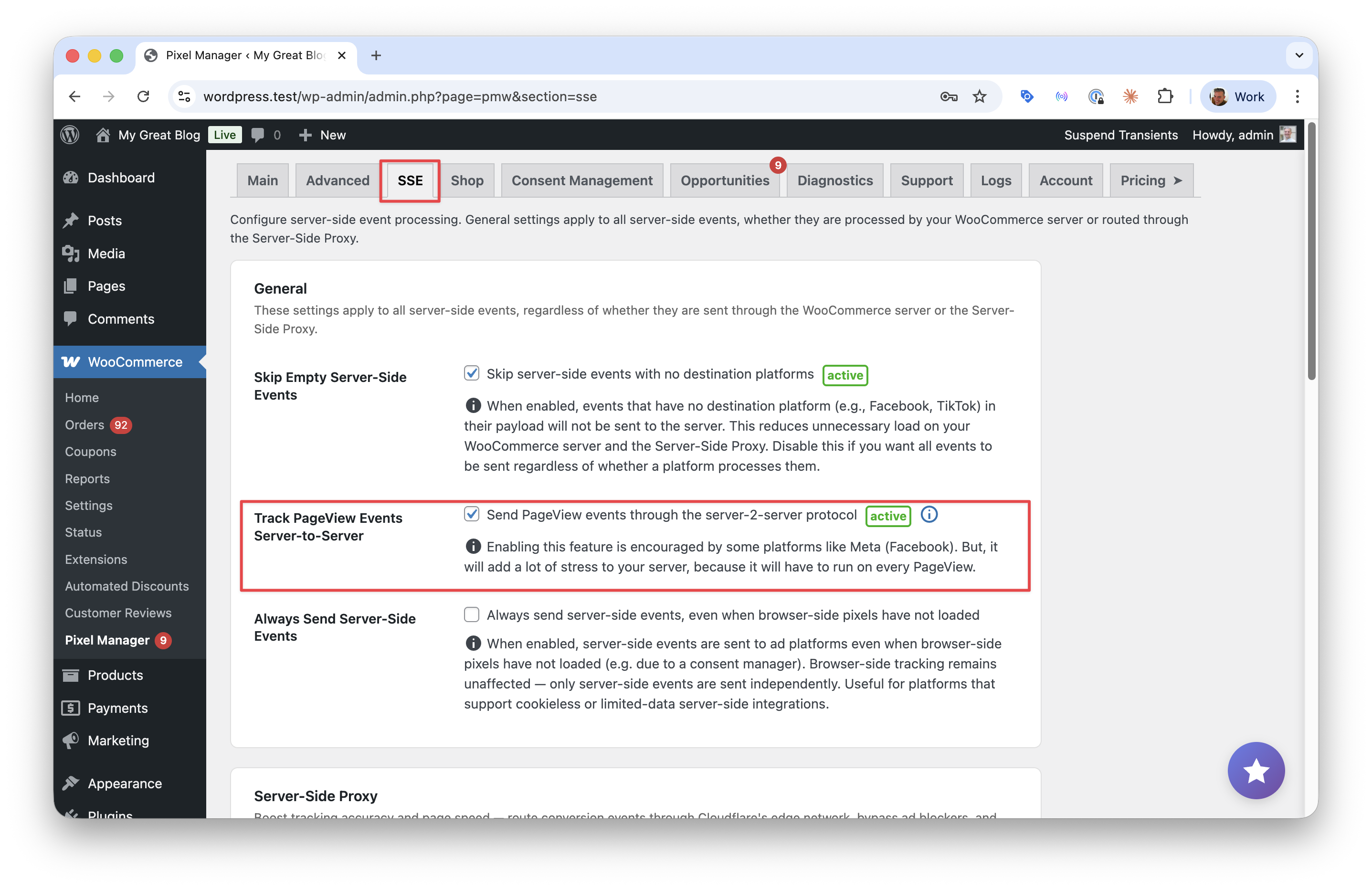 Server 2 Server Pageview