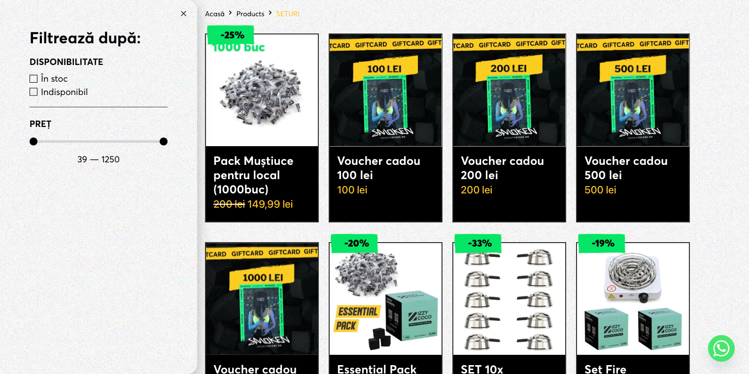 SmokenStore.ro products page