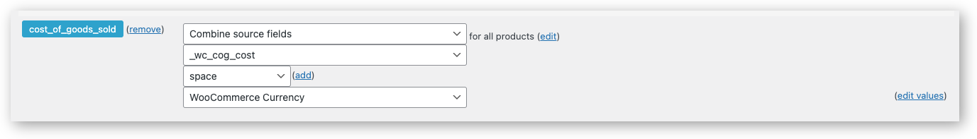 Set cogs in the WooCommerce Product Feed